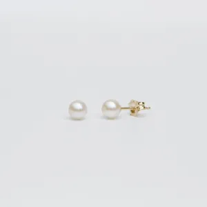 14k 5mm White Pearl Stud