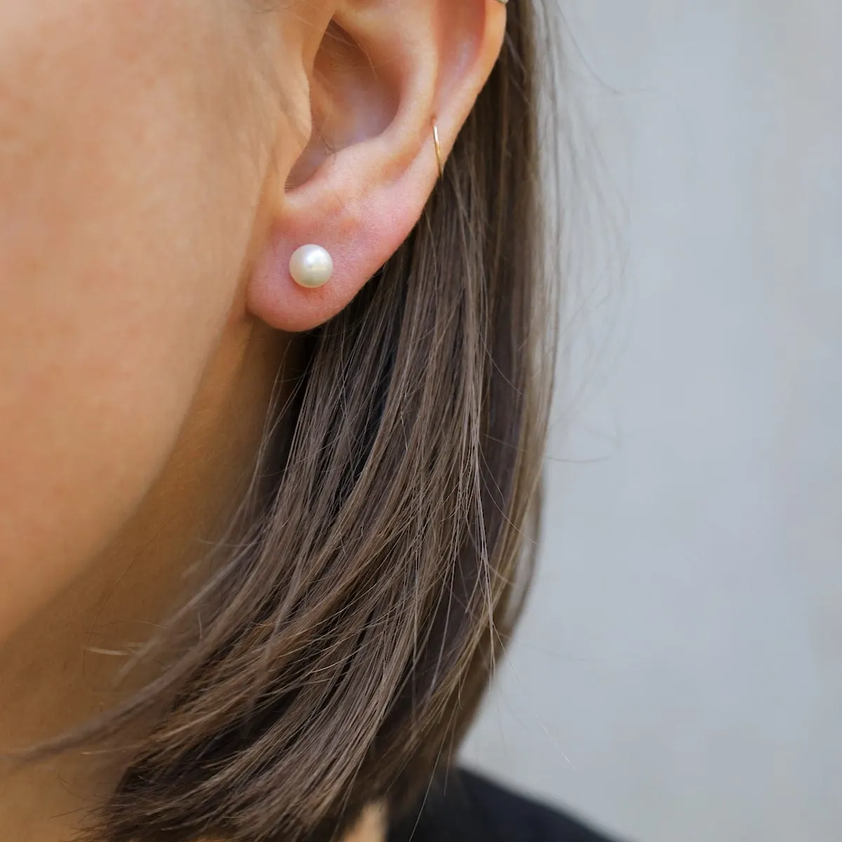 14K Gold 6mm Pearl Stud