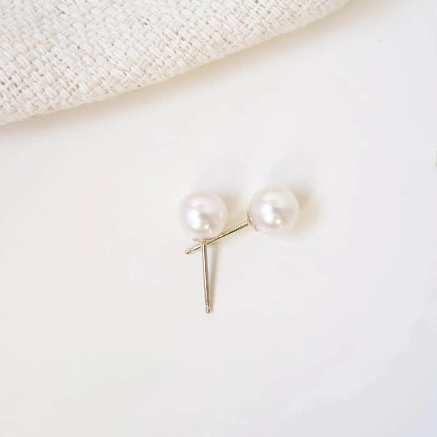 14k Gold 7mm Pearl Post Earrings