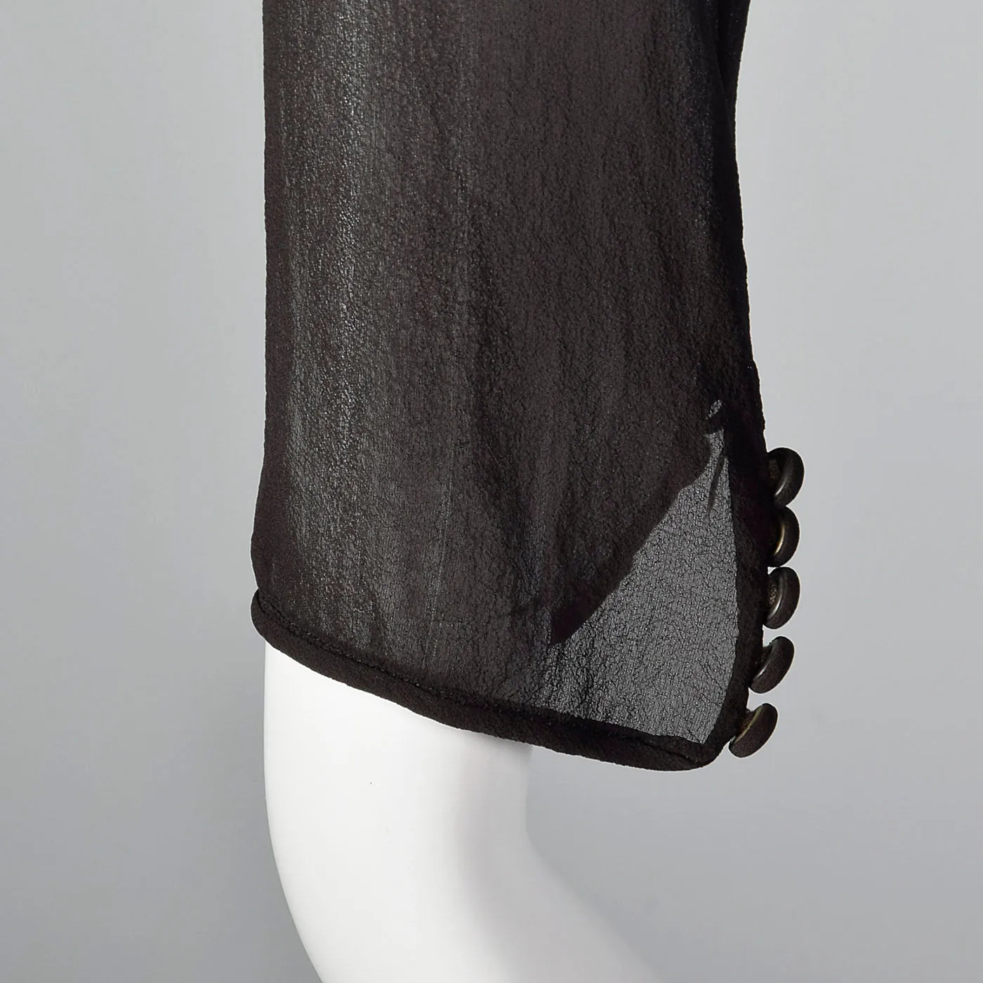 1920s Sheer Black Dress with Layered Skirt