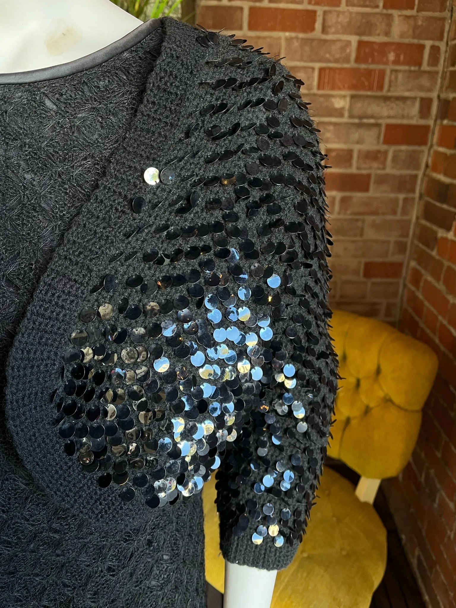 1950s Black Paillette Cardigan