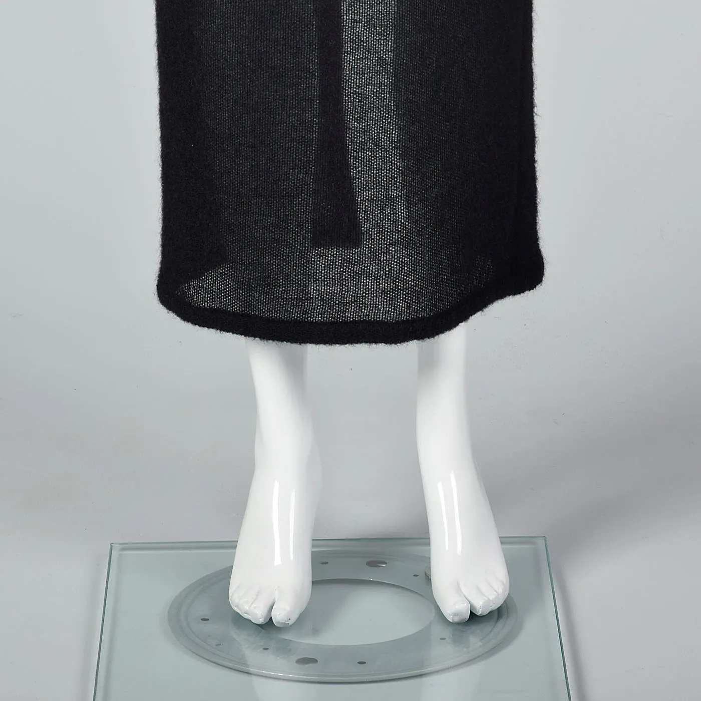 1990s Sheer Knit Wool Pencil Skirt