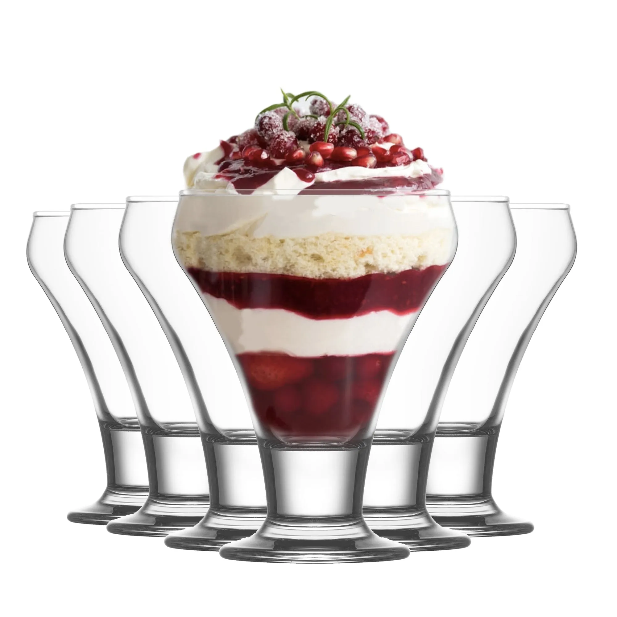 305ml Frosty Glass Ice Cream Bowls - Pack of Six - By LAV