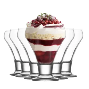 305ml Frosty Glass Ice Cream Bowls - Pack of Six - By LAV