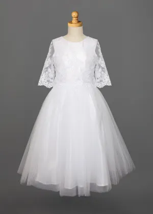 3/4 Sleeve Lace Communion Dress