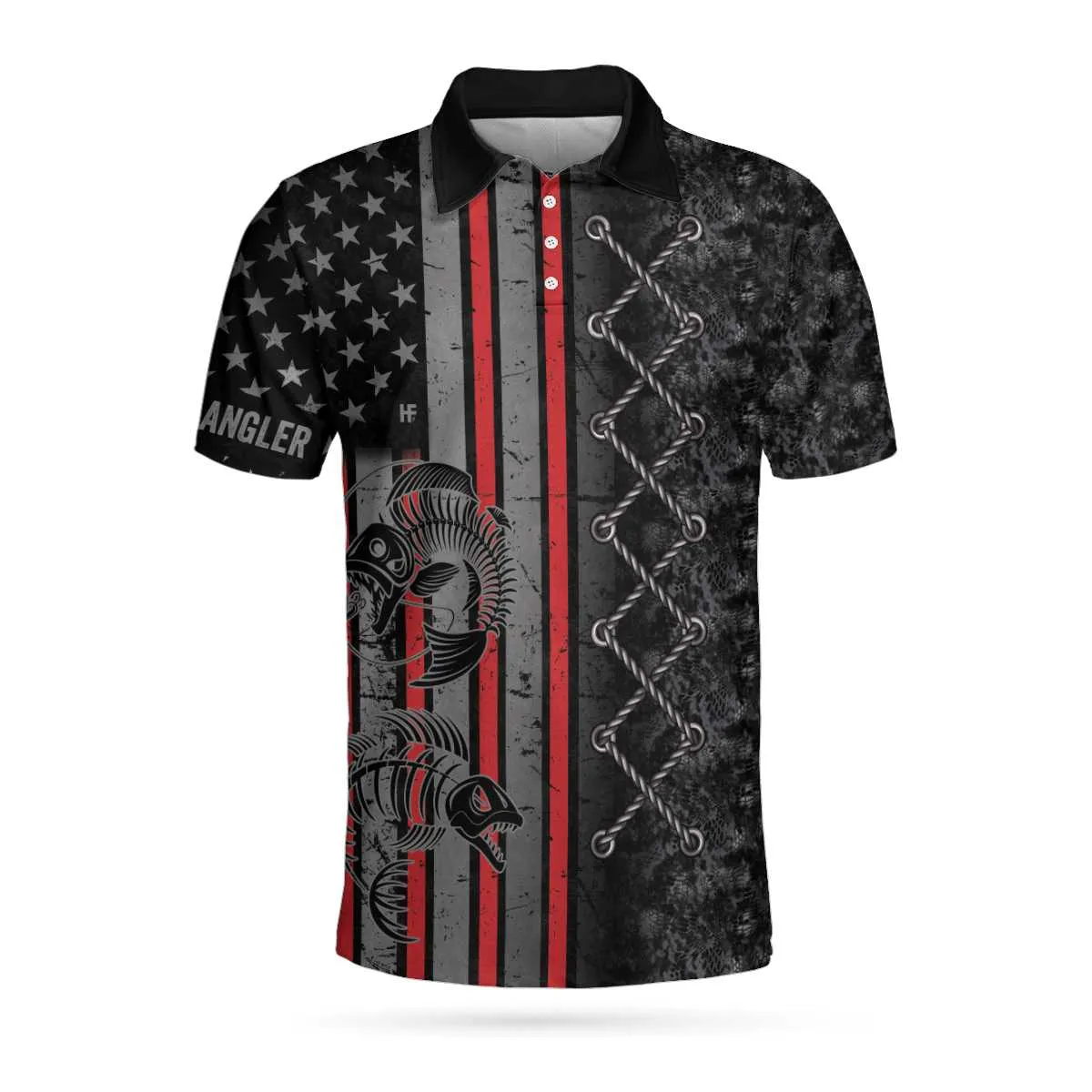 A Reel Expert Can Tackle Anything Camouflage Polo Shirt, American Flag Polo Shirt For Men, Crazy Fishing Shirt