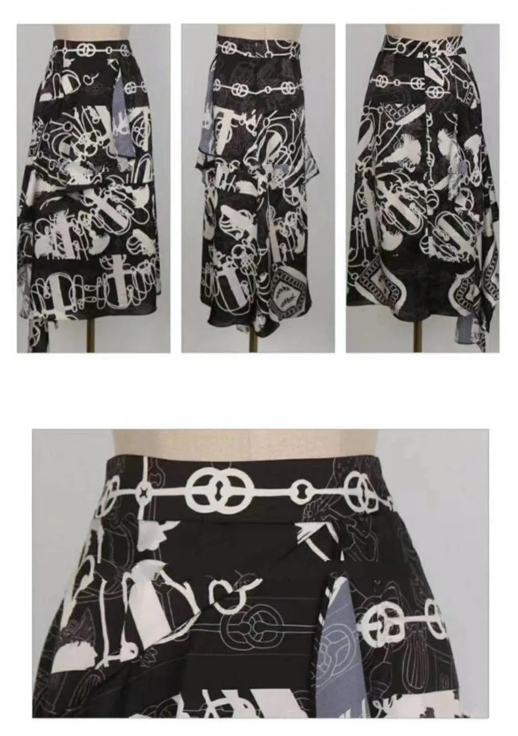 Abstract Duo Prints Layered Skirt