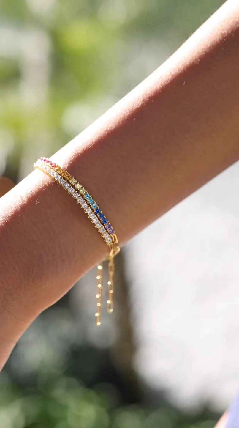 Aimee Rainbow Bracelet 18K Gold Vermeil