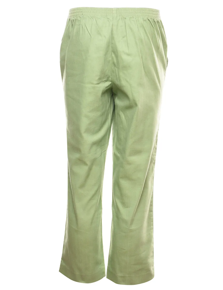 Alfred Dunner Denim Light Green Trousers - W30 L27