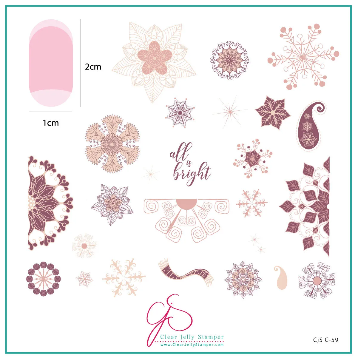 All Is Bright (CjSC-59) Steel Nail Art Stamping Plate