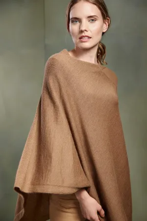 Almendra Poncho Baby Alpaca Color Camel