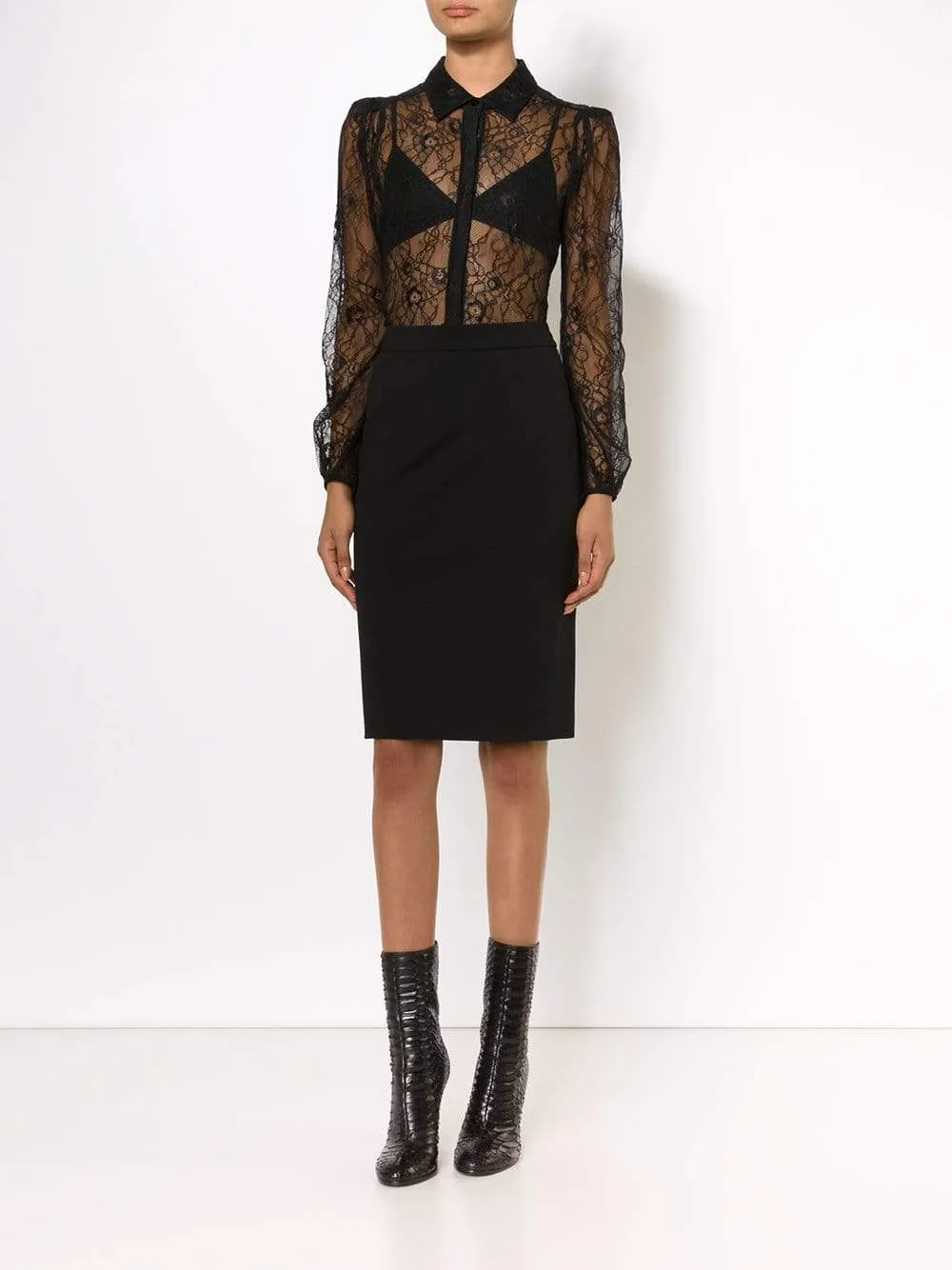 Back Zip Pencil Skirt