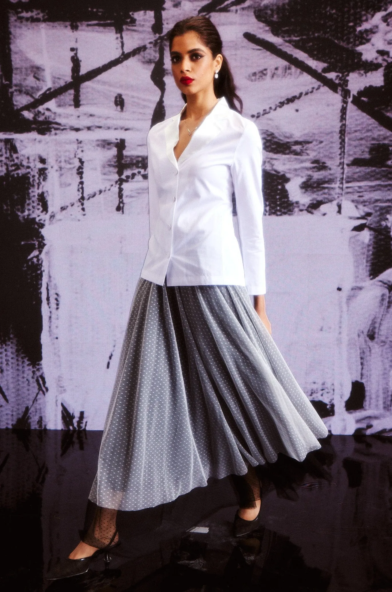 B&W Tulle Skirt