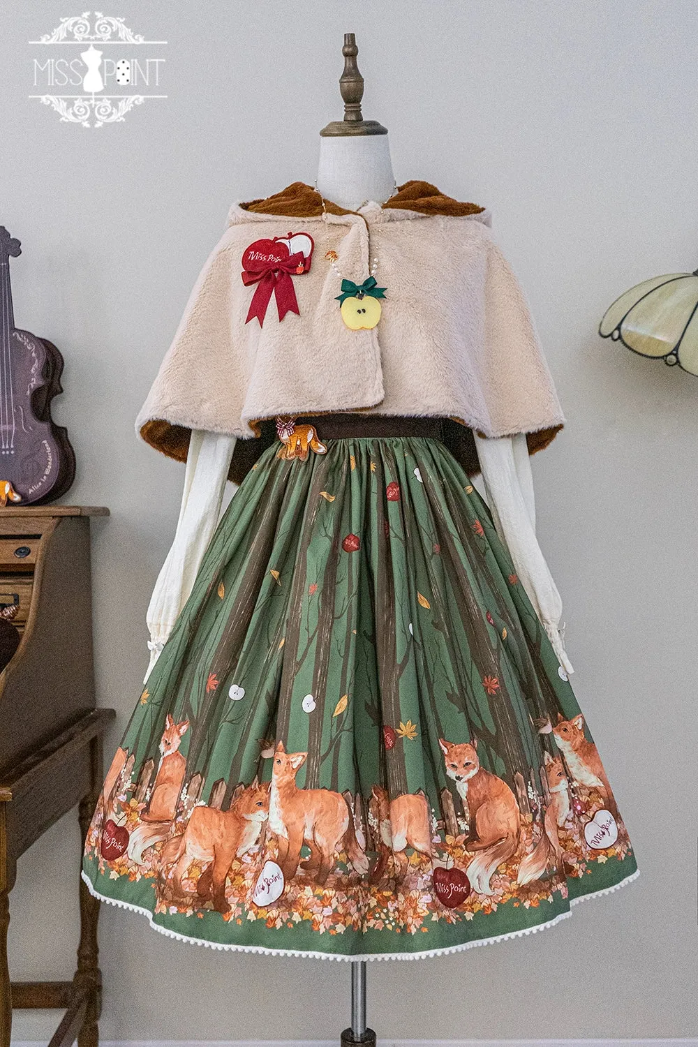 (BFM)Miss Point~Fat Fox in the Forest~Kawaii Lolita JSK Fairy Tale Forest Style Vest Dress
