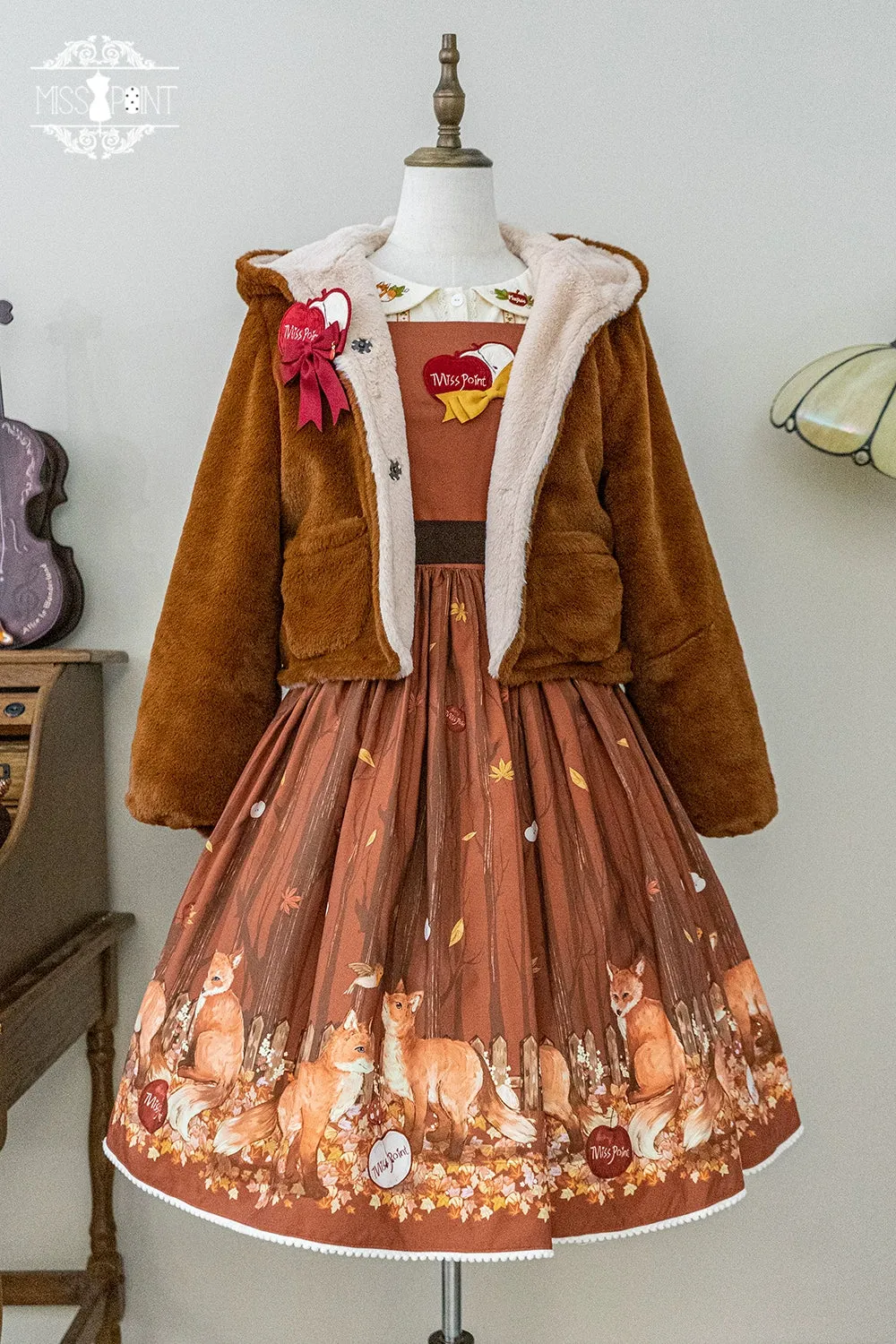 (BFM)Miss Point~Fat Fox in the Forest~Kawaii Lolita JSK Fairy Tale Forest Style Vest Dress