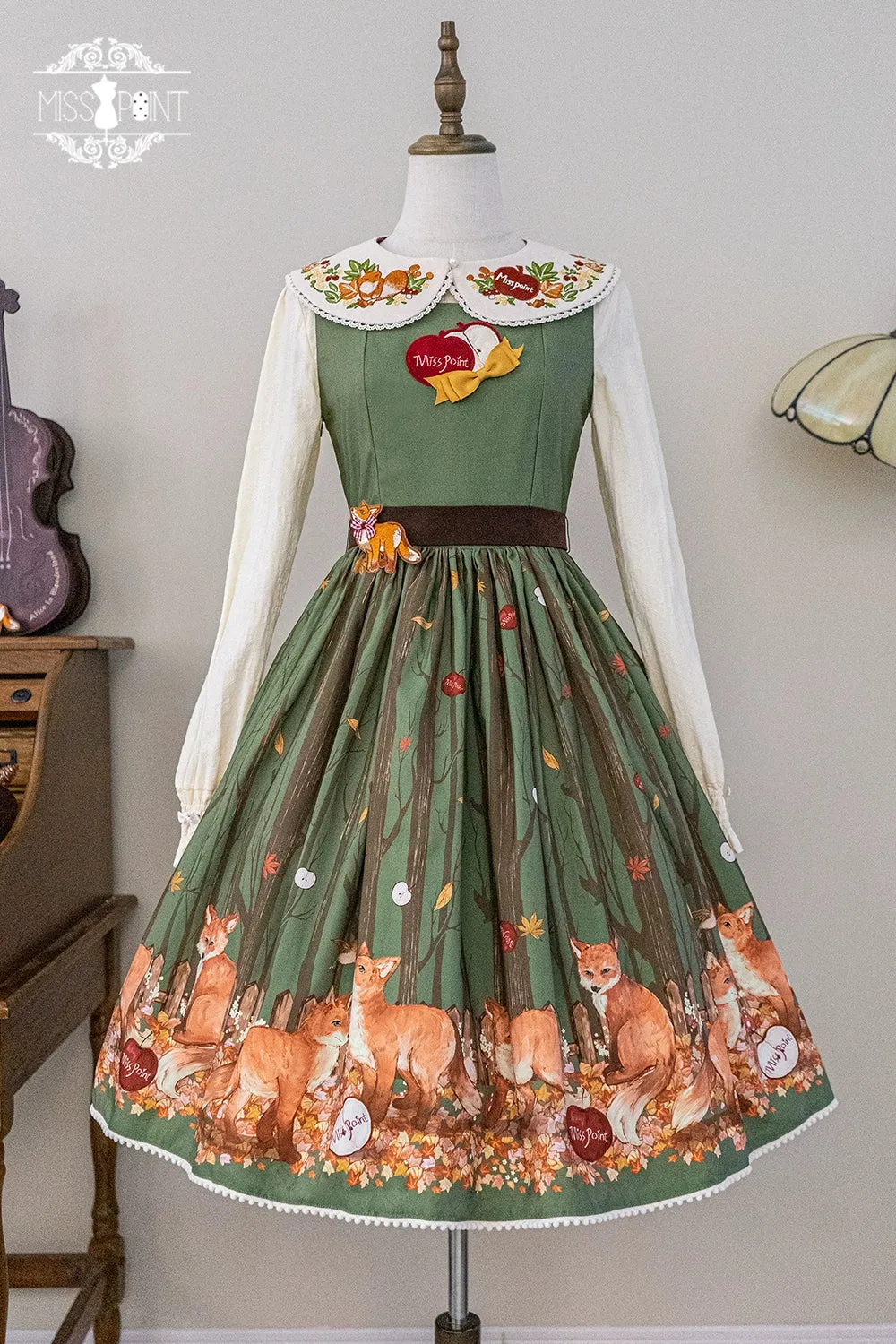 (BFM)Miss Point~Fat Fox in the Forest~Kawaii Lolita JSK Fairy Tale Forest Style Vest Dress