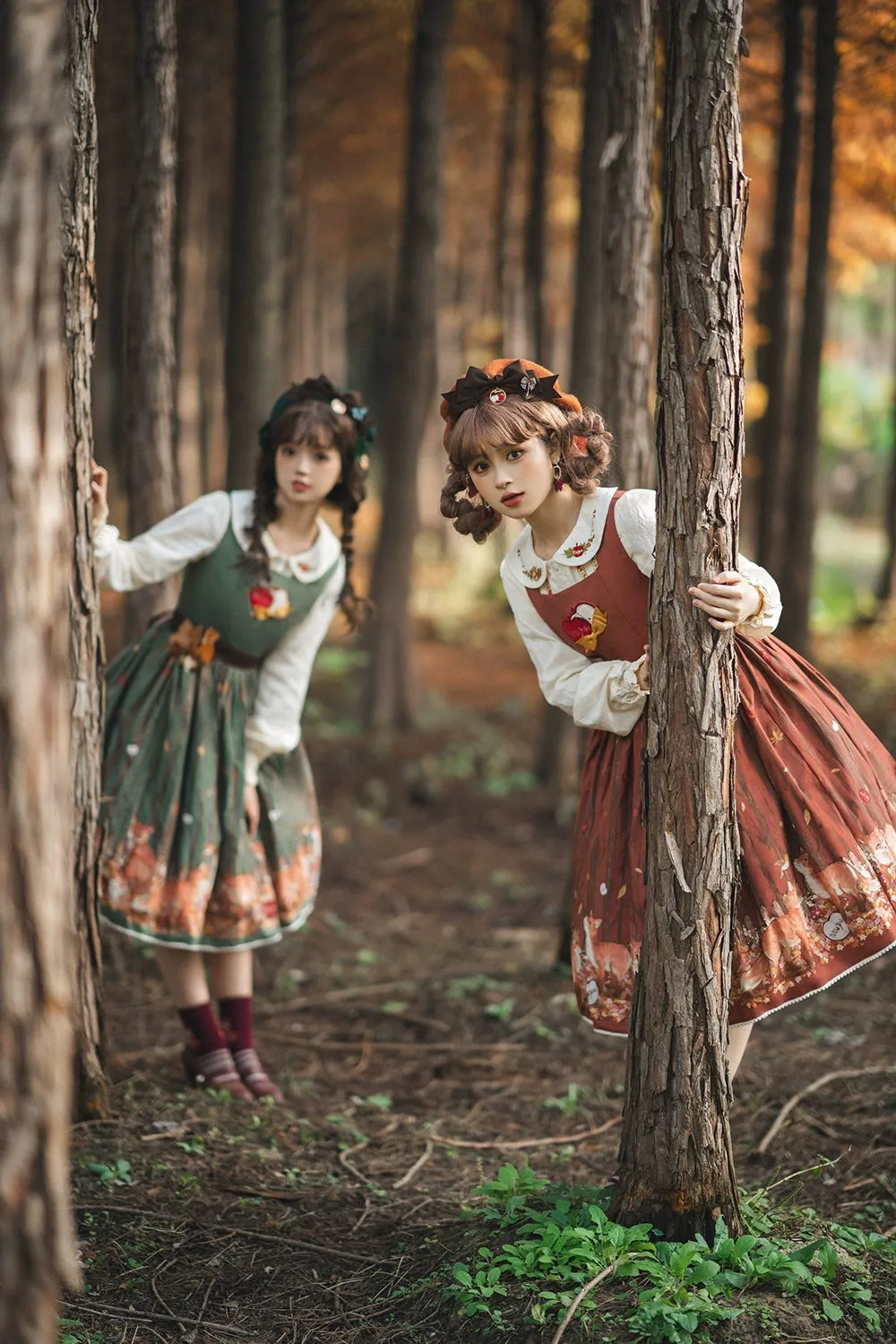 (BFM)Miss Point~Fat Fox in the Forest~Kawaii Lolita JSK Fairy Tale Forest Style Vest Dress