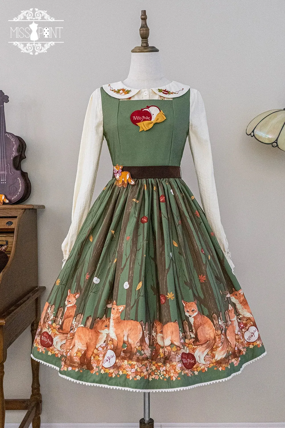 (BFM)Miss Point~Fat Fox in the Forest~Kawaii Lolita JSK Fairy Tale Forest Style Vest Dress