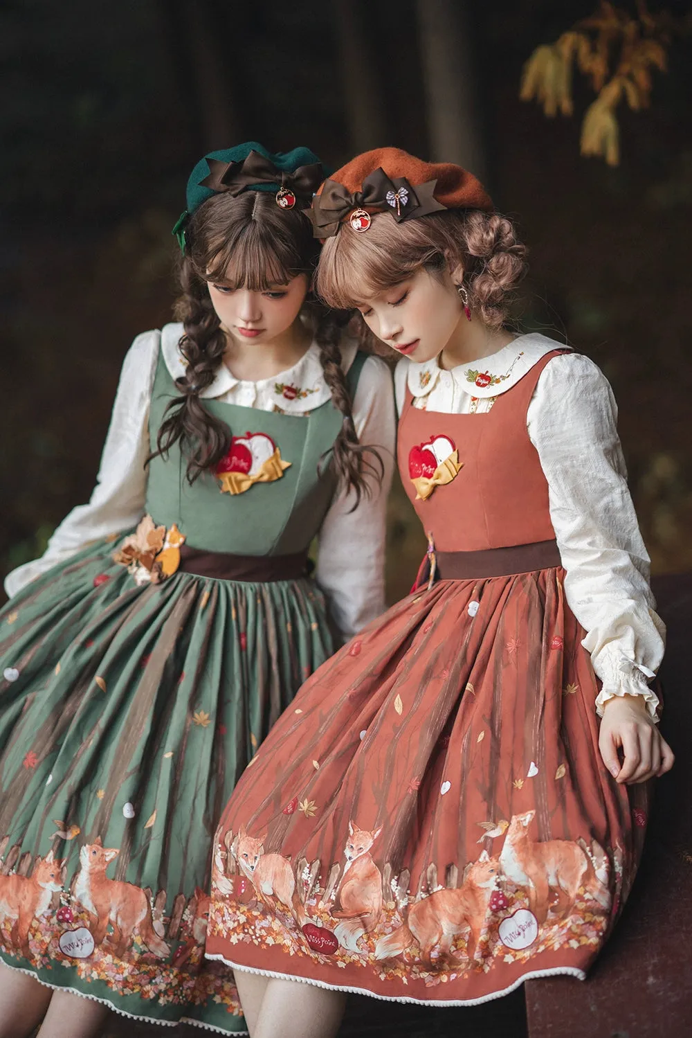 (BFM)Miss Point~Fat Fox in the Forest~Kawaii Lolita JSK Fairy Tale Forest Style Vest Dress