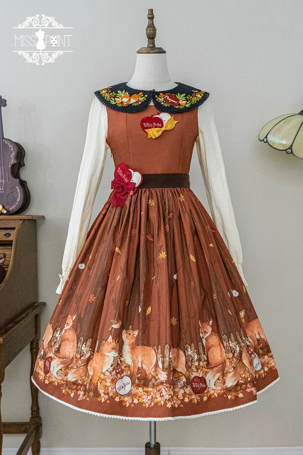 (BFM)Miss Point~Fat Fox in the Forest~Kawaii Lolita JSK Fairy Tale Forest Style Vest Dress