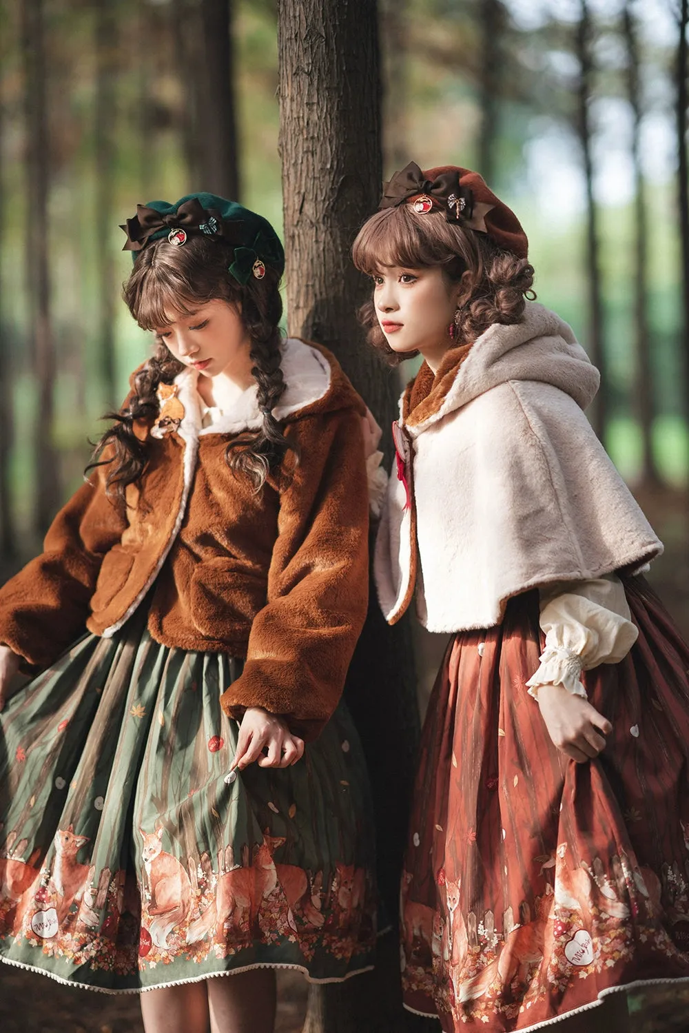 (BFM)Miss Point~Fat Fox in the Forest~Kawaii Lolita JSK Fairy Tale Forest Style Vest Dress