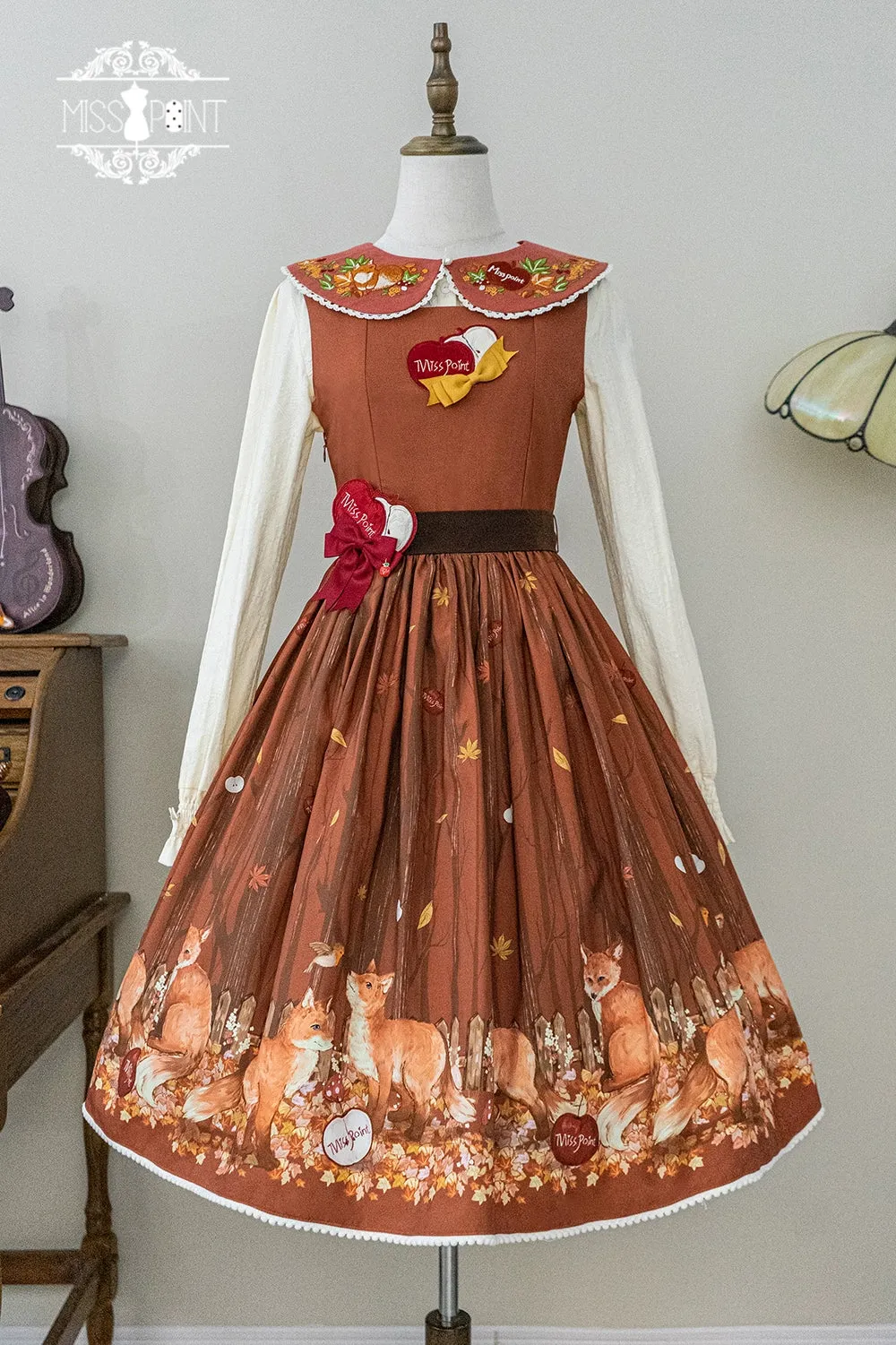 (BFM)Miss Point~Fat Fox in the Forest~Kawaii Lolita JSK Fairy Tale Forest Style Vest Dress