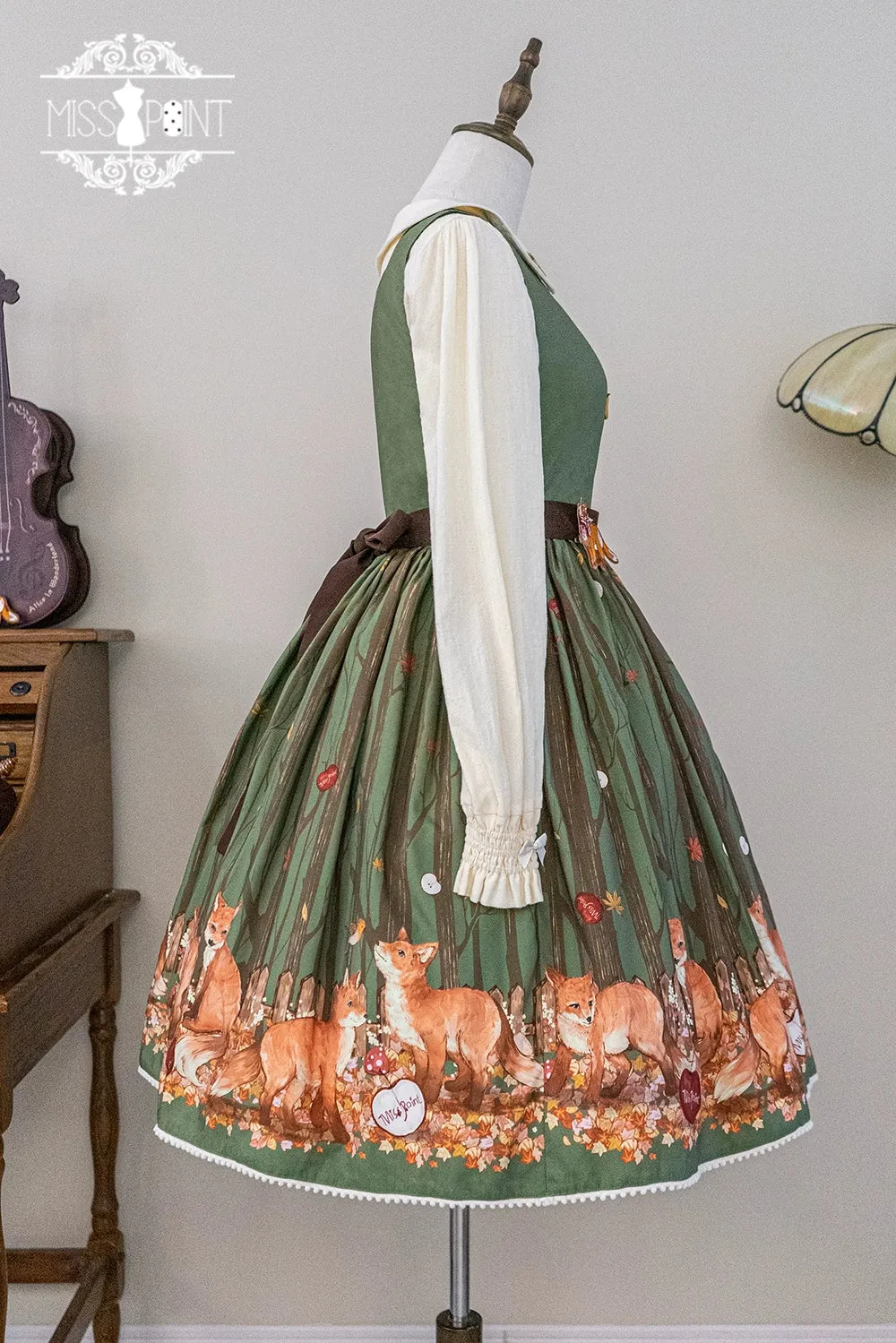 (BFM)Miss Point~Fat Fox in the Forest~Kawaii Lolita JSK Fairy Tale Forest Style Vest Dress