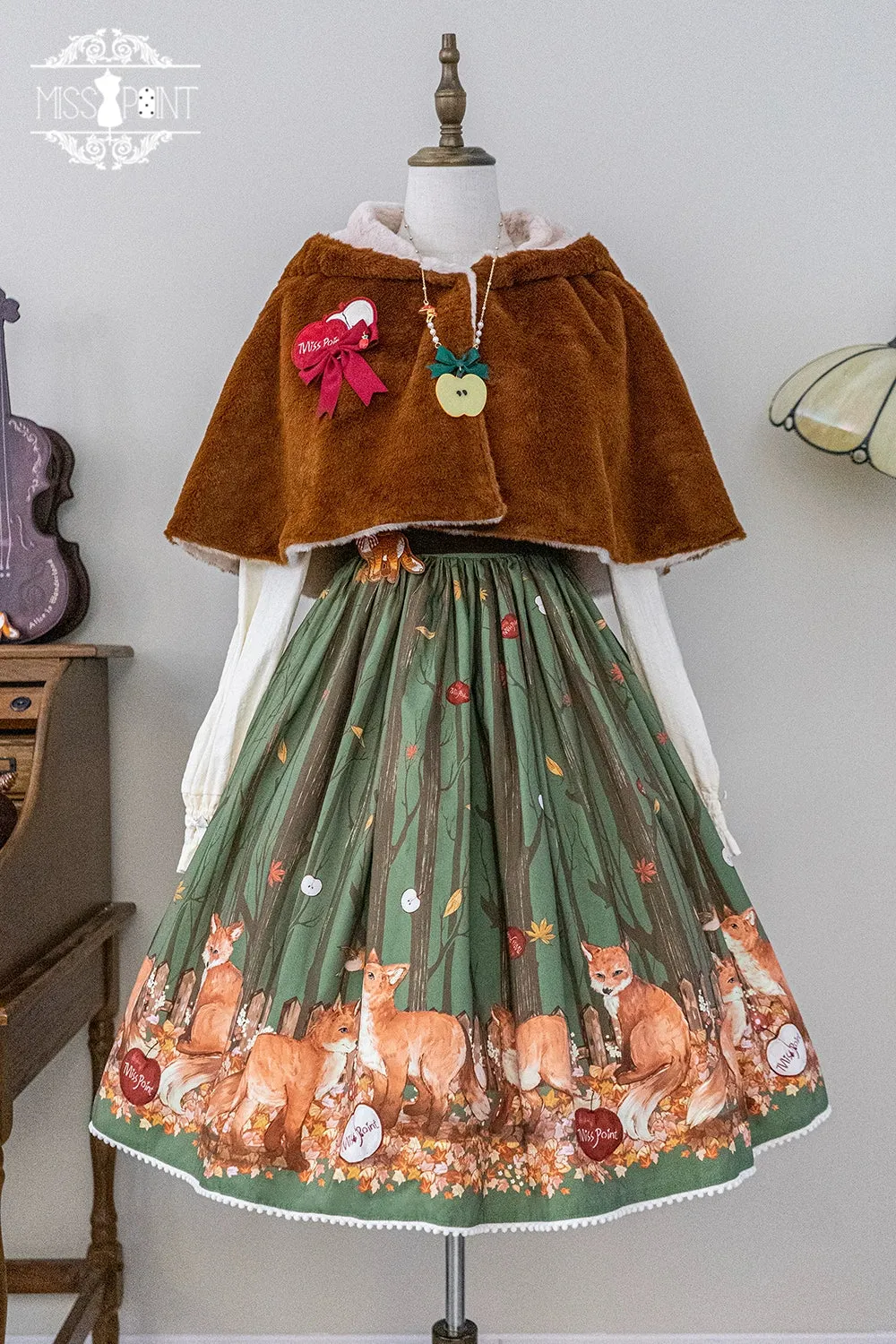 (BFM)Miss Point~Fat Fox in the Forest~Kawaii Lolita JSK Fairy Tale Forest Style Vest Dress