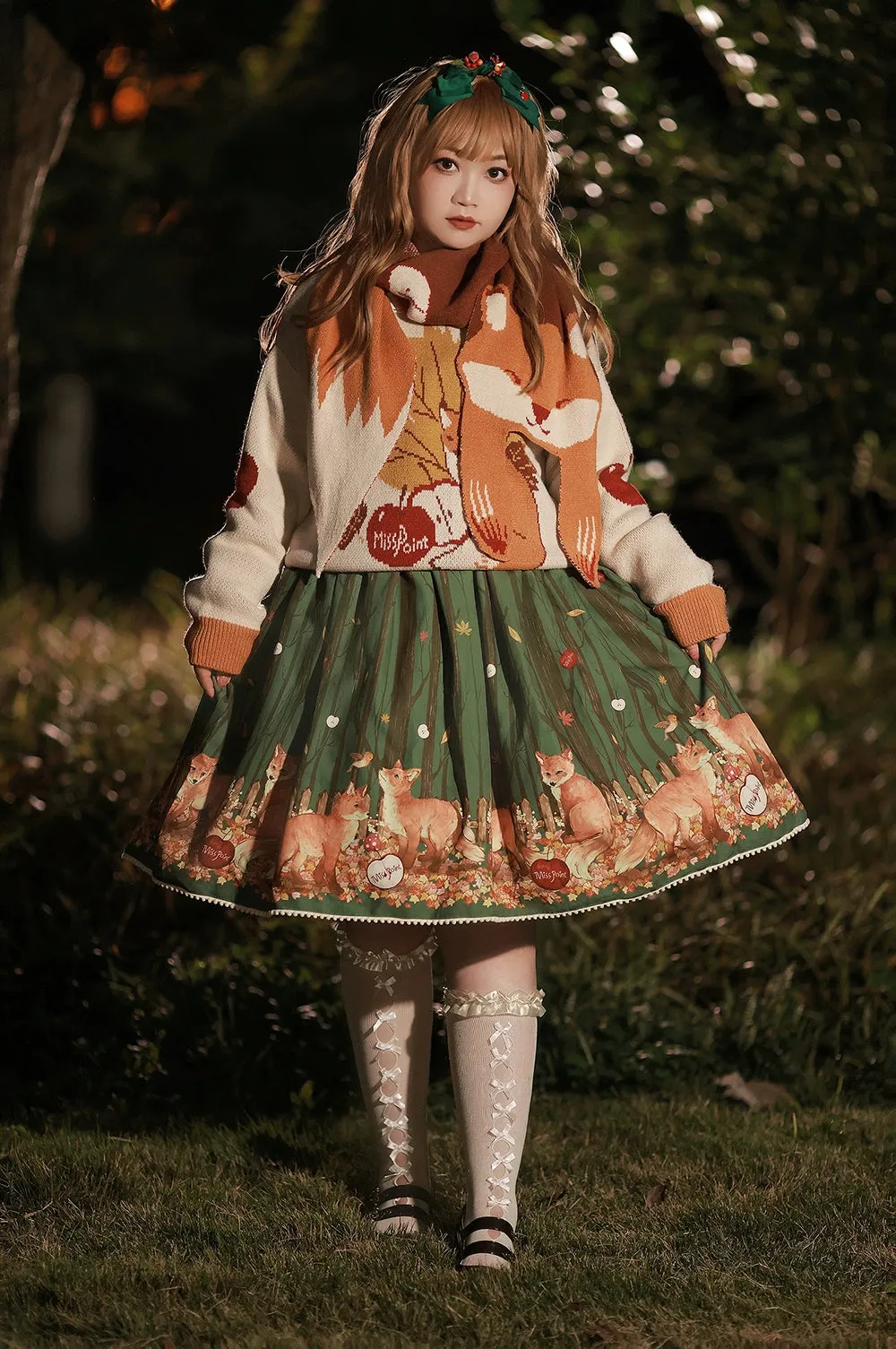(BFM)Miss Point~Fat Fox in the Forest~Kawaii Lolita JSK Fairy Tale Forest Style Vest Dress