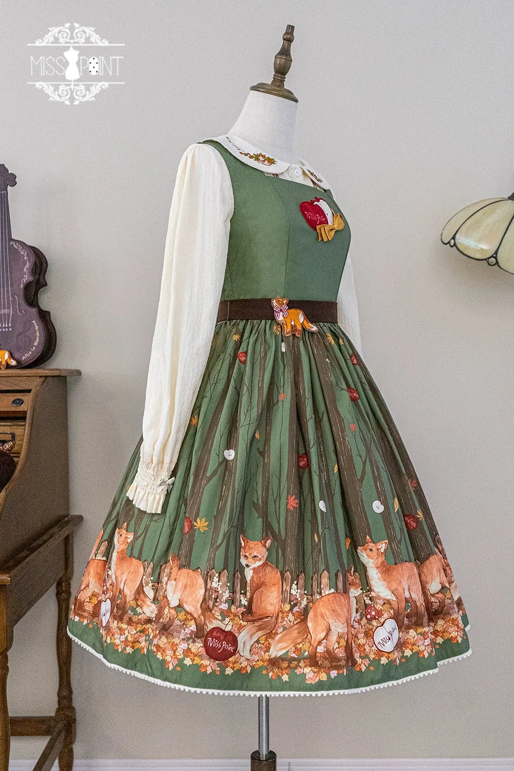 (BFM)Miss Point~Fat Fox in the Forest~Kawaii Lolita JSK Fairy Tale Forest Style Vest Dress