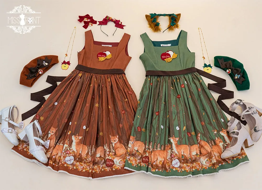 (BFM)Miss Point~Fat Fox in the Forest~Kawaii Lolita JSK Fairy Tale Forest Style Vest Dress