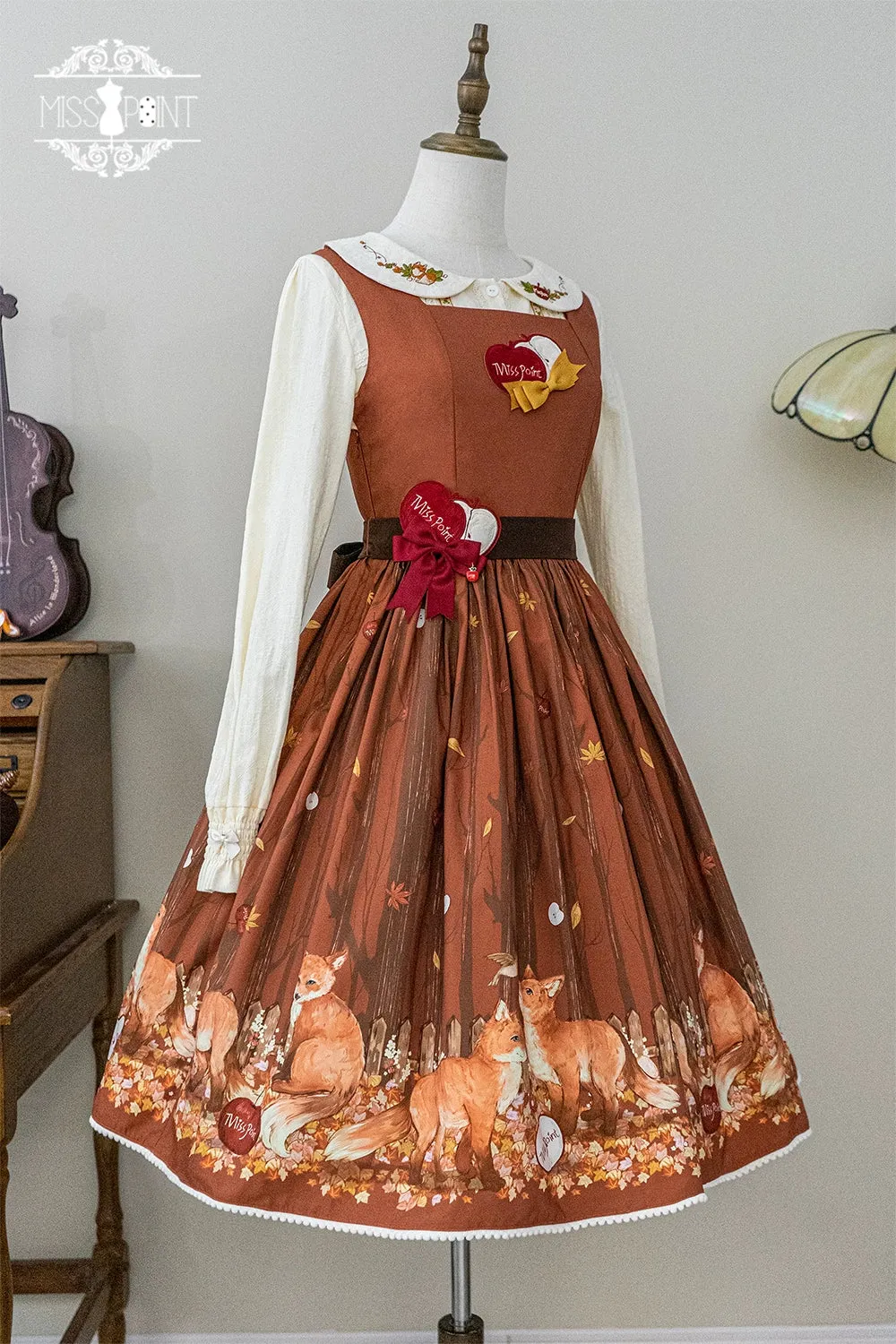 (BFM)Miss Point~Fat Fox in the Forest~Kawaii Lolita JSK Fairy Tale Forest Style Vest Dress