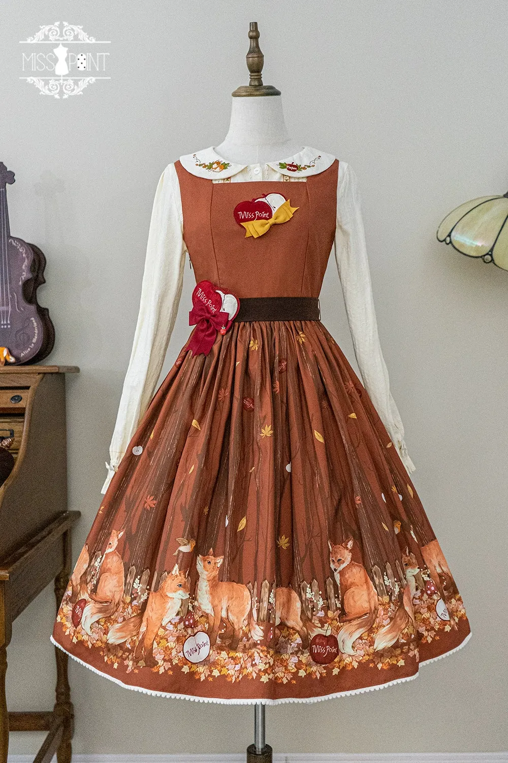(BFM)Miss Point~Fat Fox in the Forest~Kawaii Lolita JSK Fairy Tale Forest Style Vest Dress