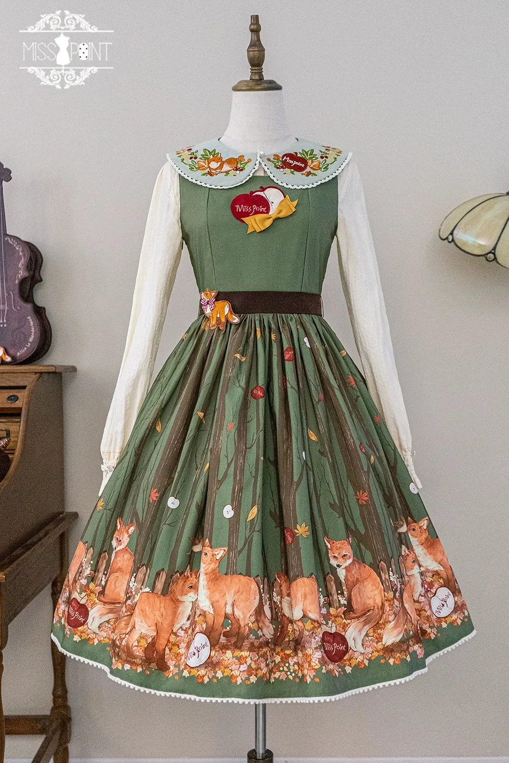 (BFM)Miss Point~Fat Fox in the Forest~Kawaii Lolita JSK Fairy Tale Forest Style Vest Dress