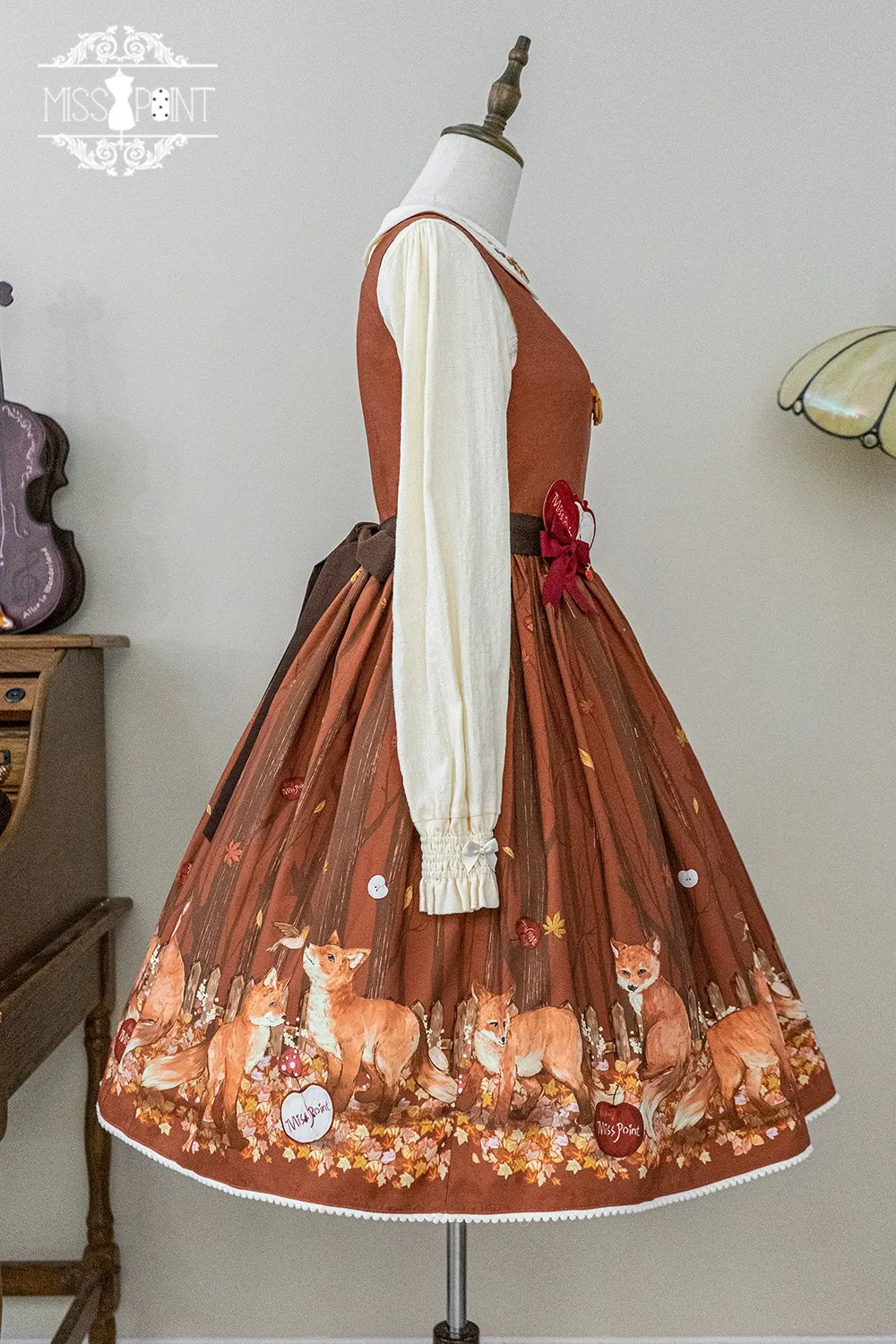 (BFM)Miss Point~Fat Fox in the Forest~Kawaii Lolita JSK Fairy Tale Forest Style Vest Dress