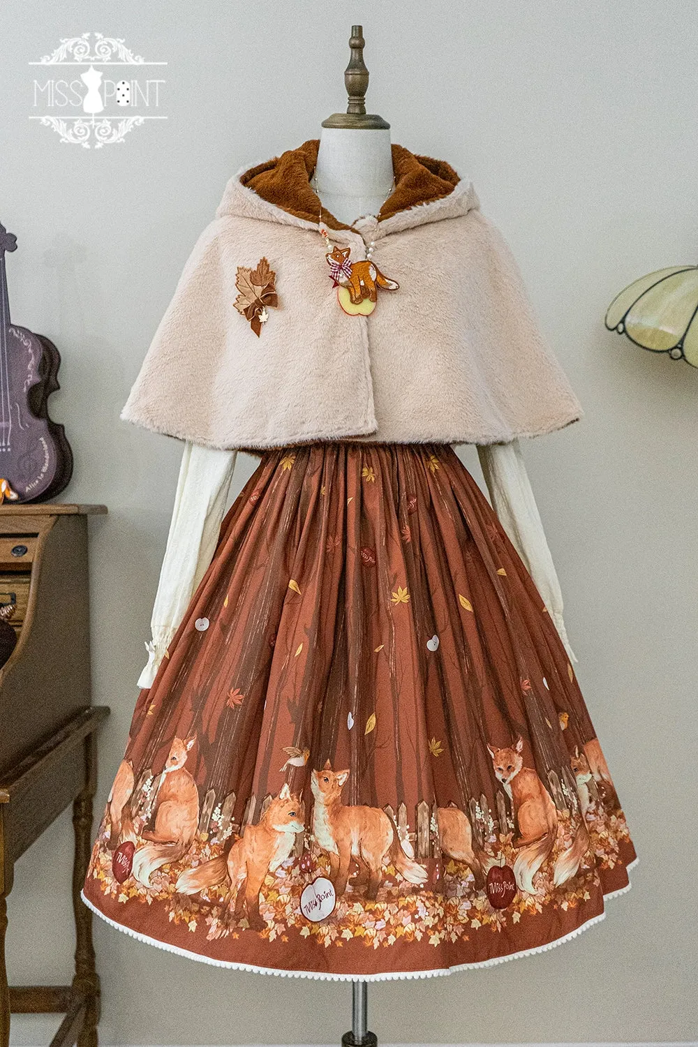 (BFM)Miss Point~Fat Fox in the Forest~Kawaii Lolita JSK Fairy Tale Forest Style Vest Dress
