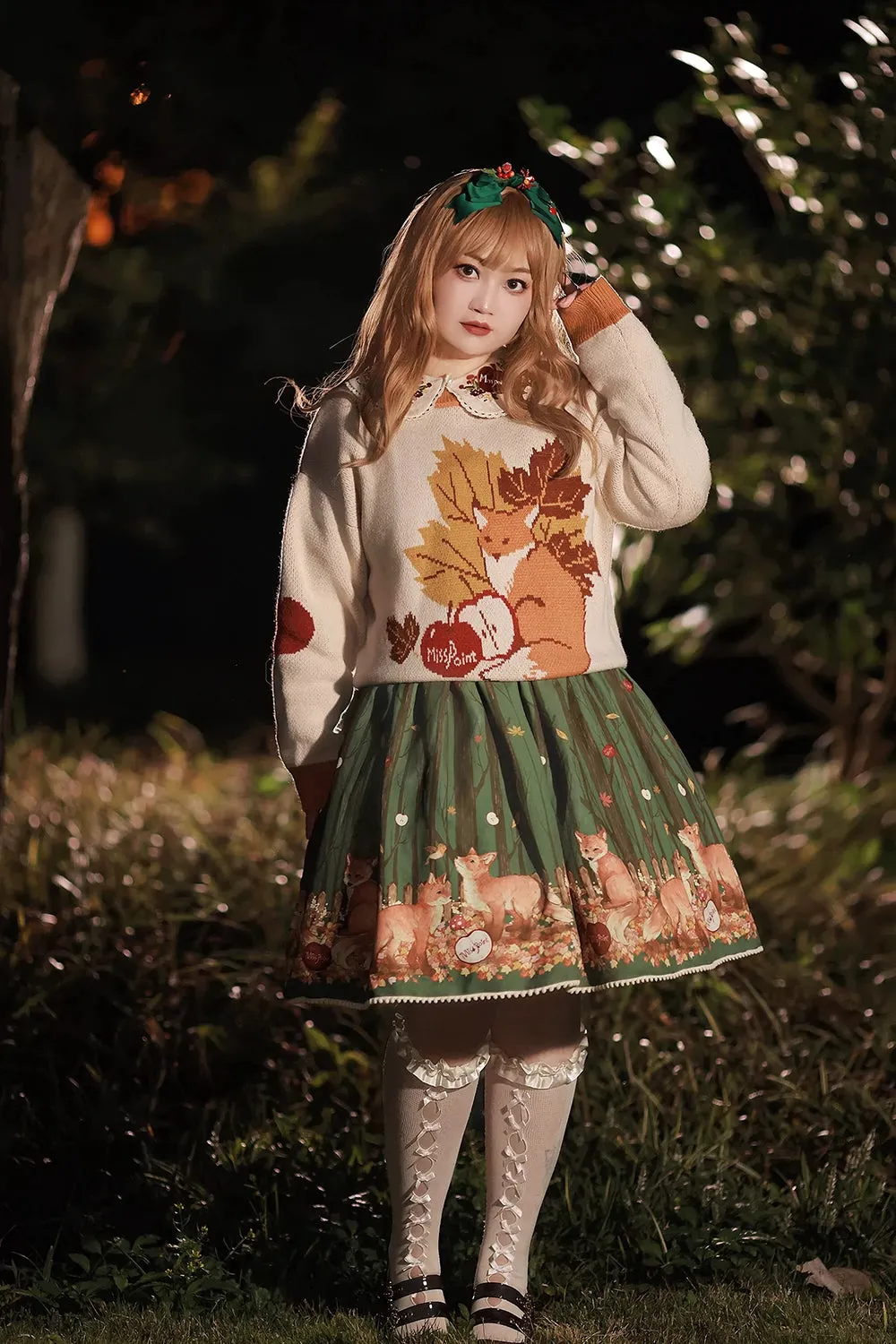 (BFM)Miss Point~Fat Fox in the Forest~Kawaii Lolita JSK Fairy Tale Forest Style Vest Dress