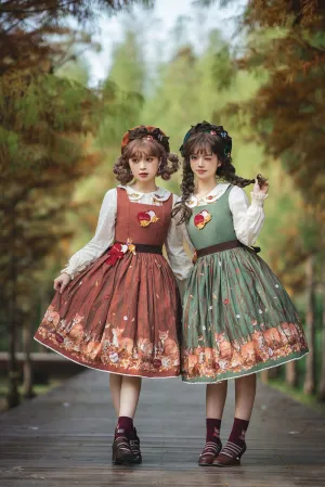 (BFM)Miss Point~Fat Fox in the Forest~Kawaii Lolita JSK Fairy Tale Forest Style Vest Dress