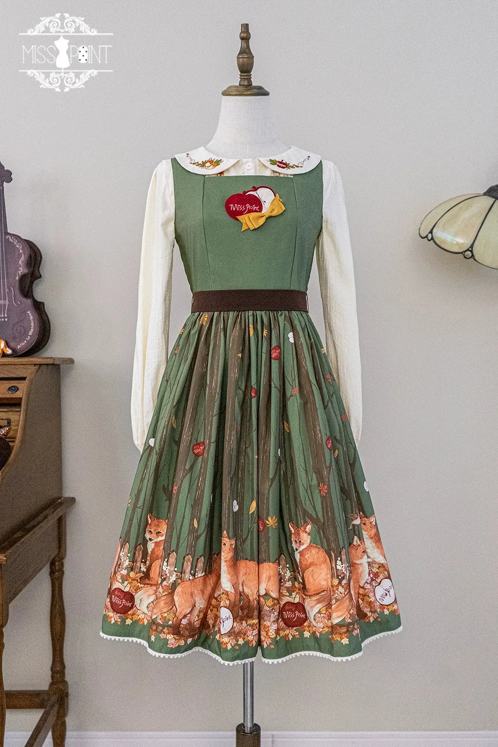 (BFM)Miss Point~Fat Fox in the Forest~Kawaii Lolita JSK Fairy Tale Forest Style Vest Dress