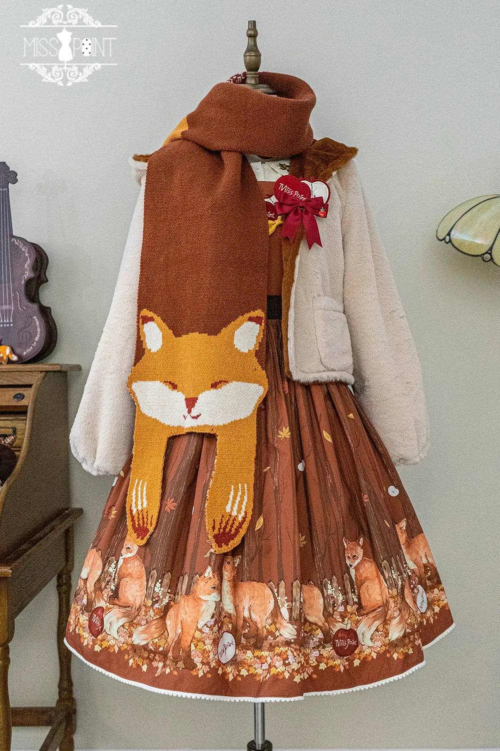 (BFM)Miss Point~Fat Fox in the Forest~Kawaii Lolita JSK Fairy Tale Forest Style Vest Dress