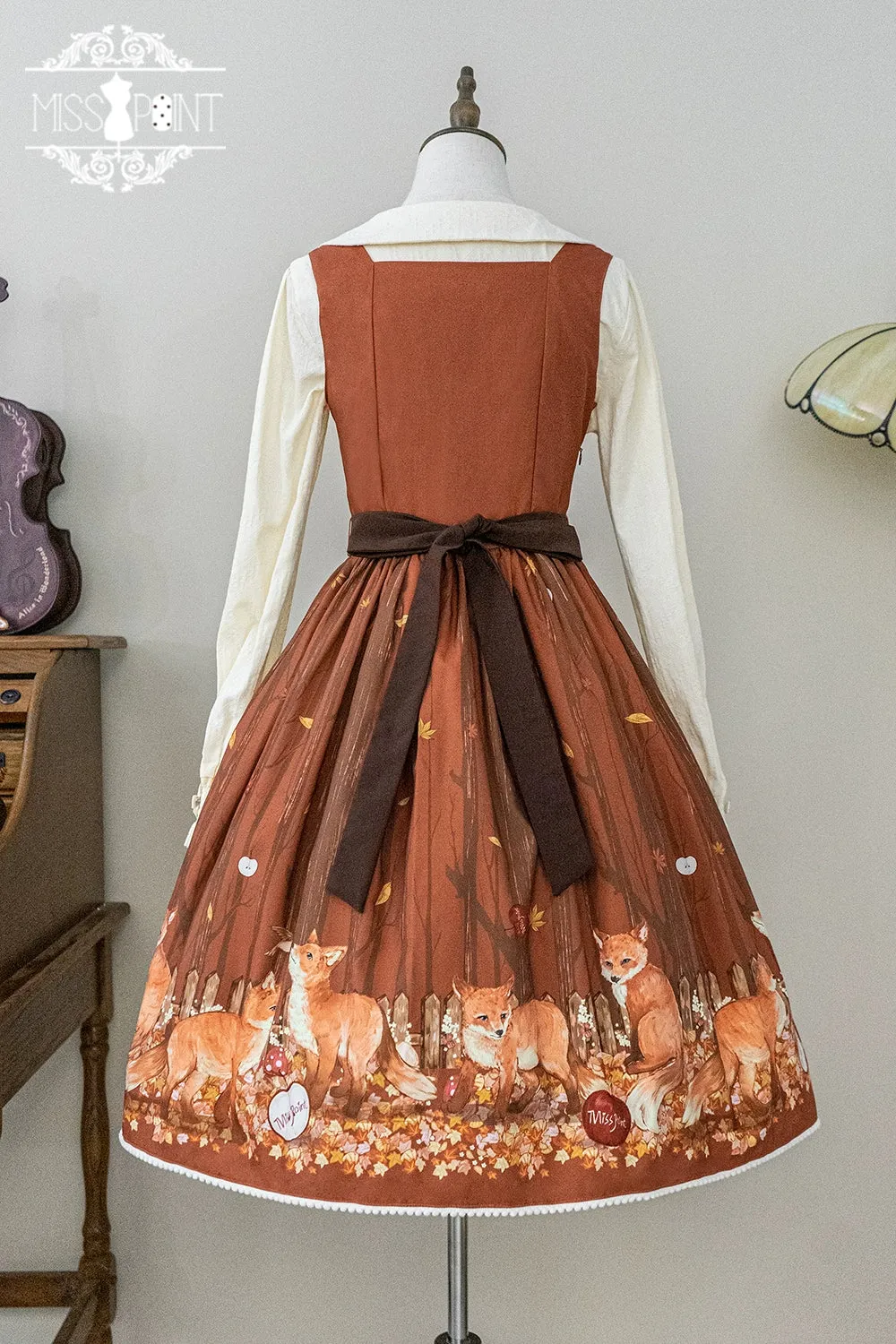 (BFM)Miss Point~Fat Fox in the Forest~Kawaii Lolita JSK Fairy Tale Forest Style Vest Dress