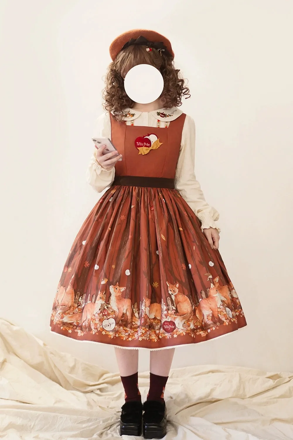 (BFM)Miss Point~Fat Fox in the Forest~Kawaii Lolita JSK Fairy Tale Forest Style Vest Dress