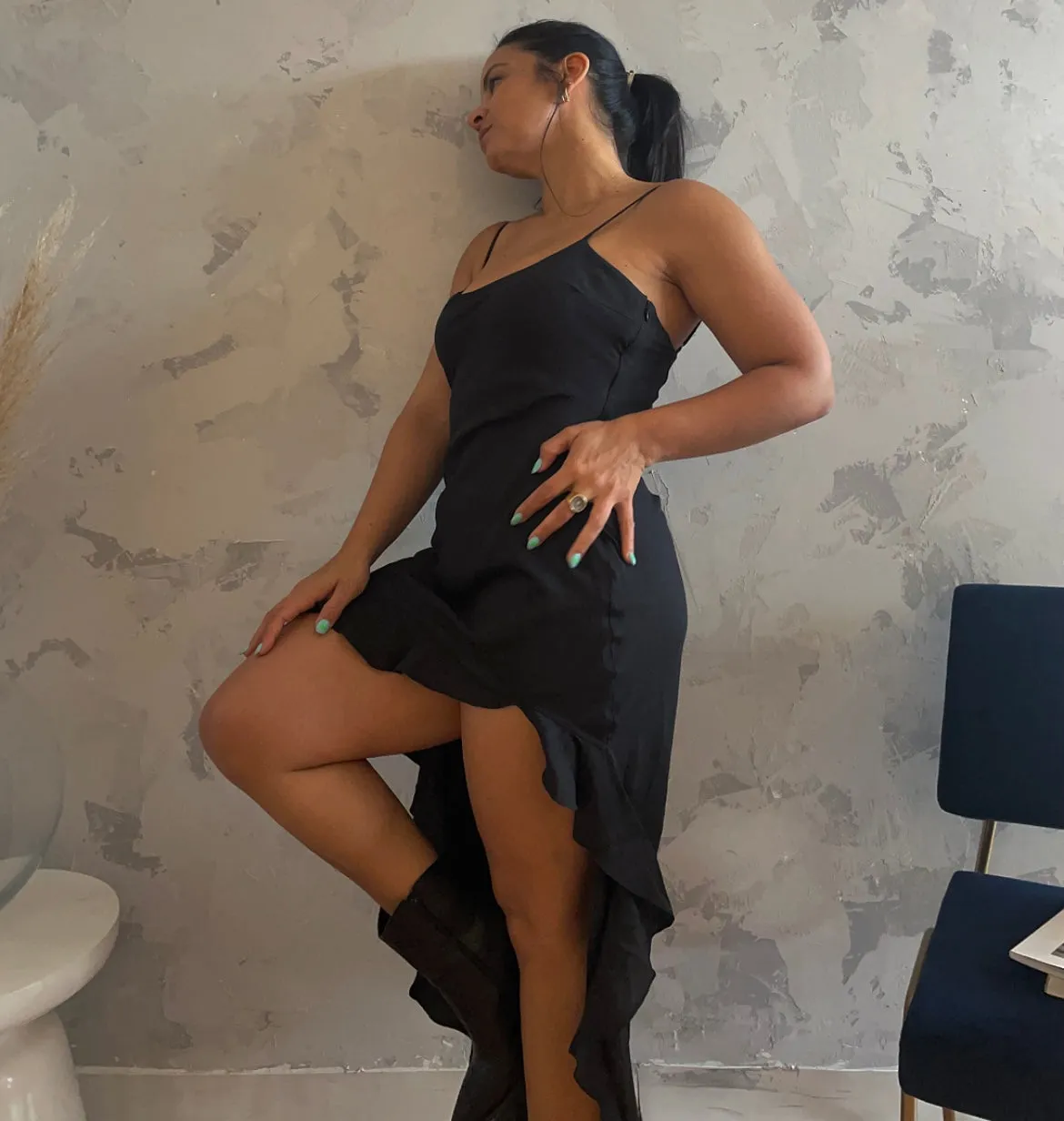 Black High-Low Dress