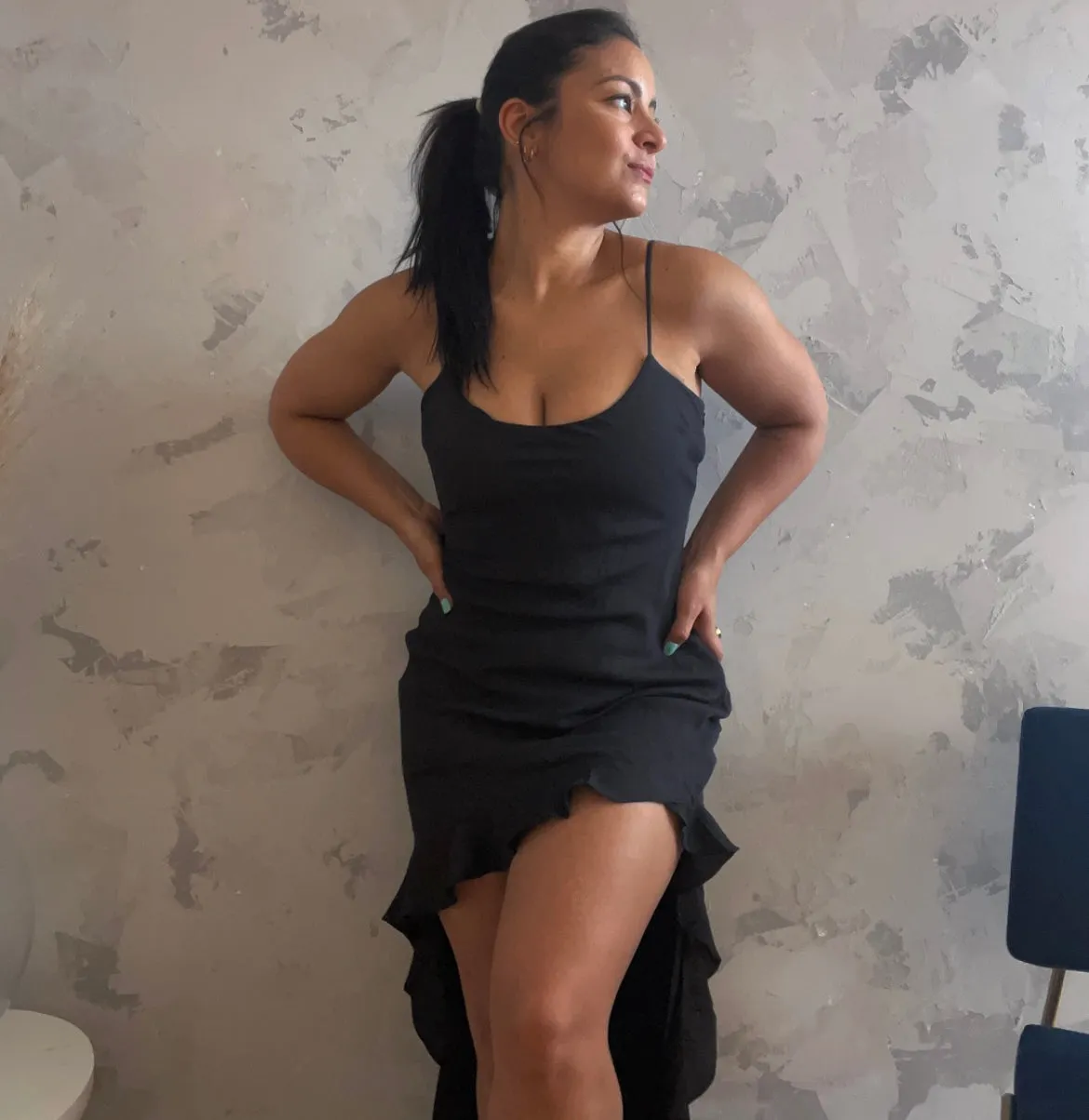 Black High-Low Dress