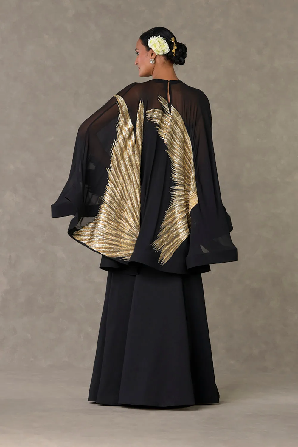 Black 'Son-Chidiya' Cape Set