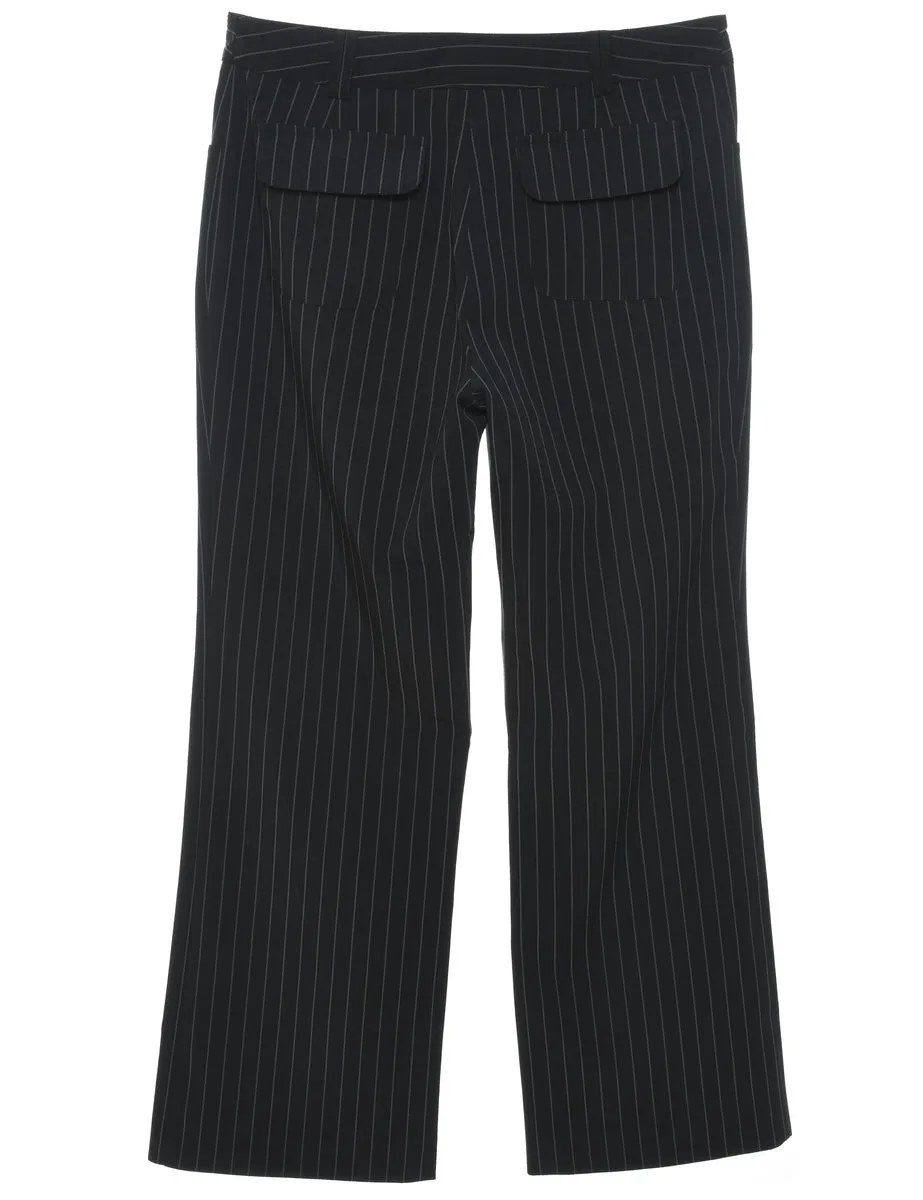 Black Striped Trousers - W34 L30