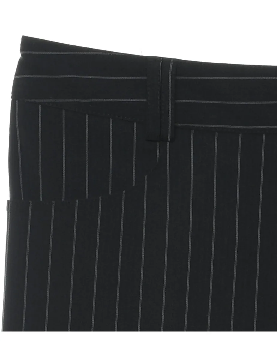 Black Striped Trousers - W34 L30