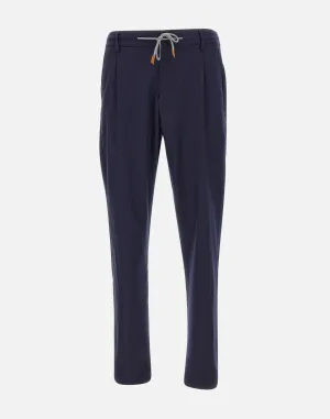Blue Wool Cashmere Trousers Italy