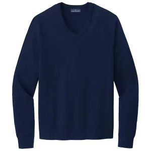 Brooks Brothers Men's Navy Blazer Cotton Stretch V-Neck Sweater