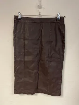 Brown pleather pencil skirt, Next, Size 8